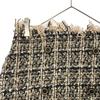 unused epine check tweed Mini skirt M Beige x black Fringe tagged Women Used