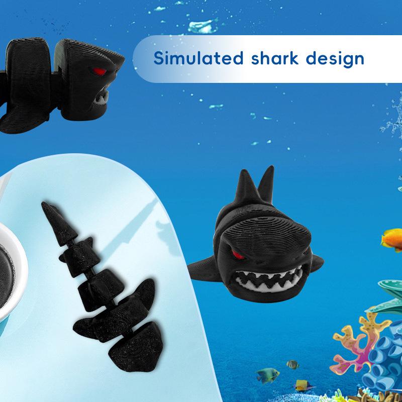 1pcs Movable Megalodon Adjustable Activity Creative and Interesting Desktop Ornament Plastic Decompression Small Toy