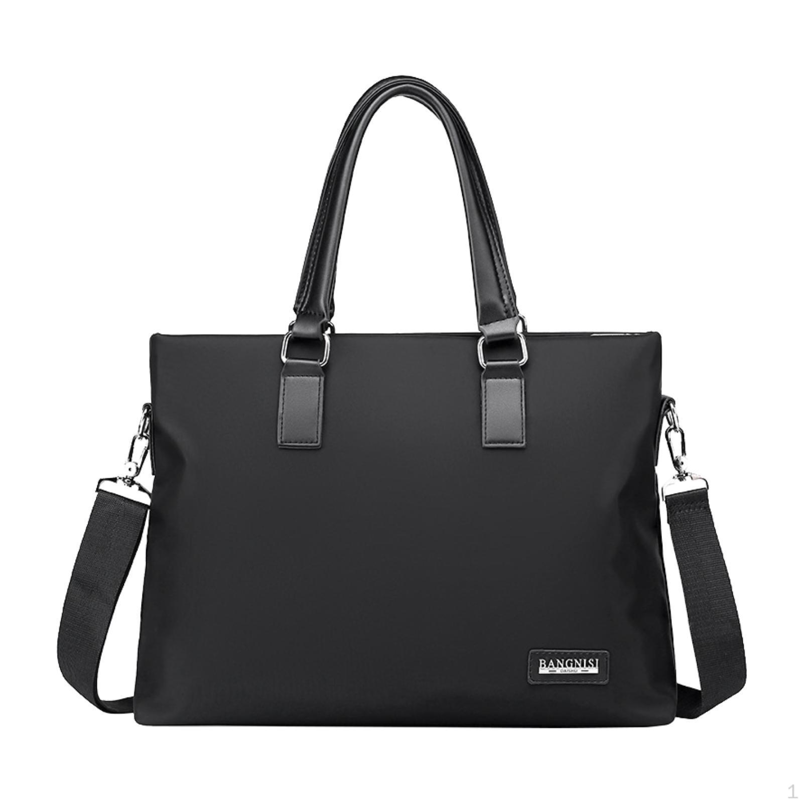 

Портфель для мужчин с регулируемым ремнем, сумка для ноутбука 13 дюймов, для деловых поездок, работы чёрный