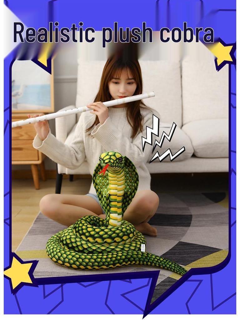 Cobra Plush Snake Simulation Doll - Large Zodiac Python Prop