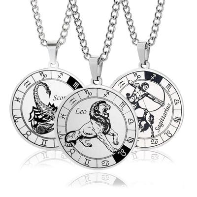 Collana con segno zodiacale per uomo e donna per migliore amico, targhette per cani, regalo di compleanno, 12 costellazioni, collana con ciondolo, gioielli