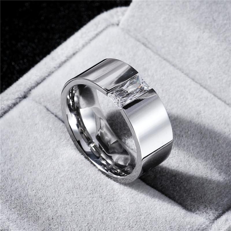 8MM breiter Mode Edelstahl Ring Schmuck Für Frau Mann