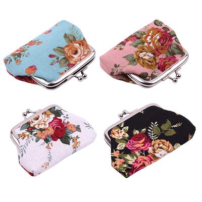 Naivität Bügelverschluss Münzbörse Dame Vintage Blume Clutch Tasche Frauen Retro Klein Frisch Geldbörse Hohe Qualität Gutes Geschenk Blumige Tasche