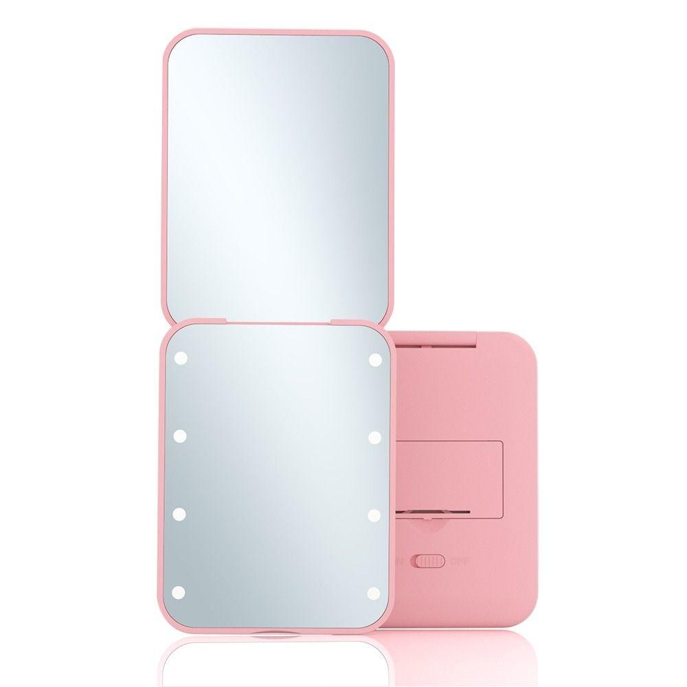 

2-Sided Makeup Mirror Square Compact Pocket Mirror Portable Cosmetics Mirror Makeup Tool рожевий