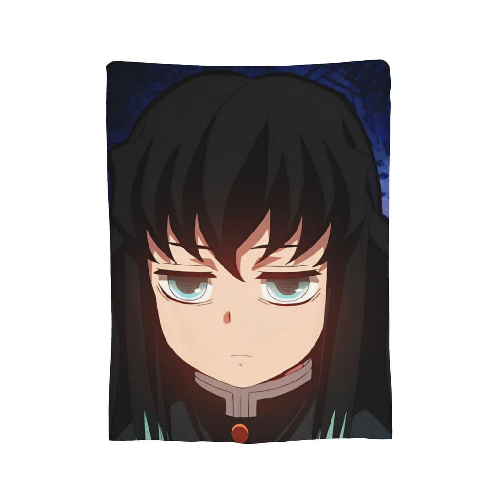 Mist Hashira Muichiro Tokito Fleece Throw Blankets Anime Blanket for Bed Outdoor Super Soft Bed Rug,
