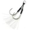 Metal Jig Tail Assist Hooks With Pe Line Feather Solid Ring Jigging Fishhook Double Barbed