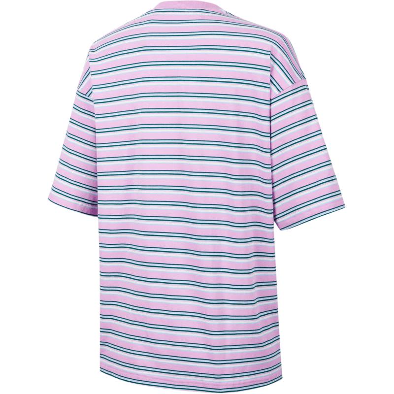adidas 80s Loose Striped Tee Bliss Lilac Men Streetwear JD1683