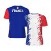 3D-gedrucktes Frankreich-Flaggen-Korn-T-Shirt Fußball Sport Laufen Grafik-T-Shirts Lässige Rundhals-T-Shirts Kurzarm-Tops