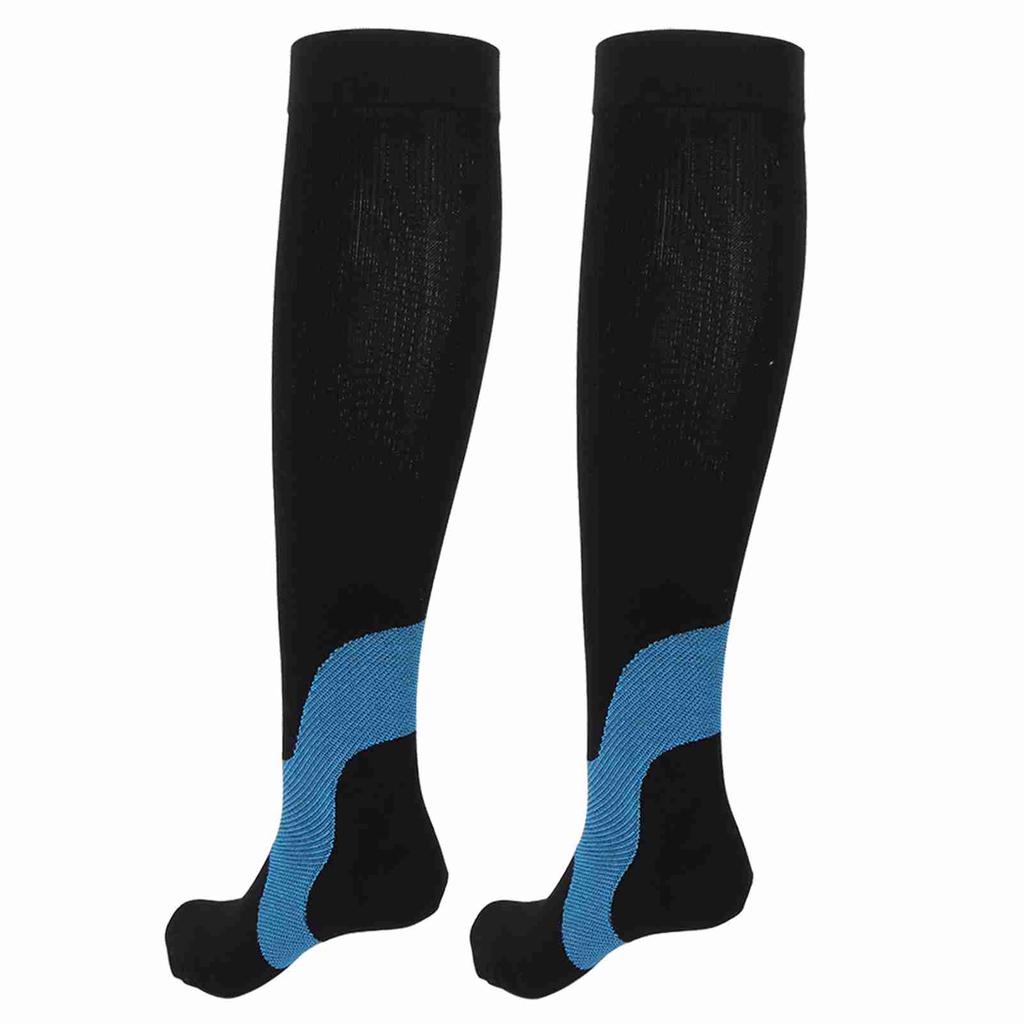 Outdoor Sports Gradient Function Compression Stockings Socks Calf Sleeve for Cycling Marathon RunningDark Green X
