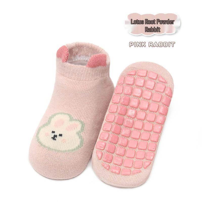 

3D Cartoon Low-Cut Non-Slip Toddler Trampoline Socks with Small Ears - Spring & Autumn Collection L (3-5 Years)