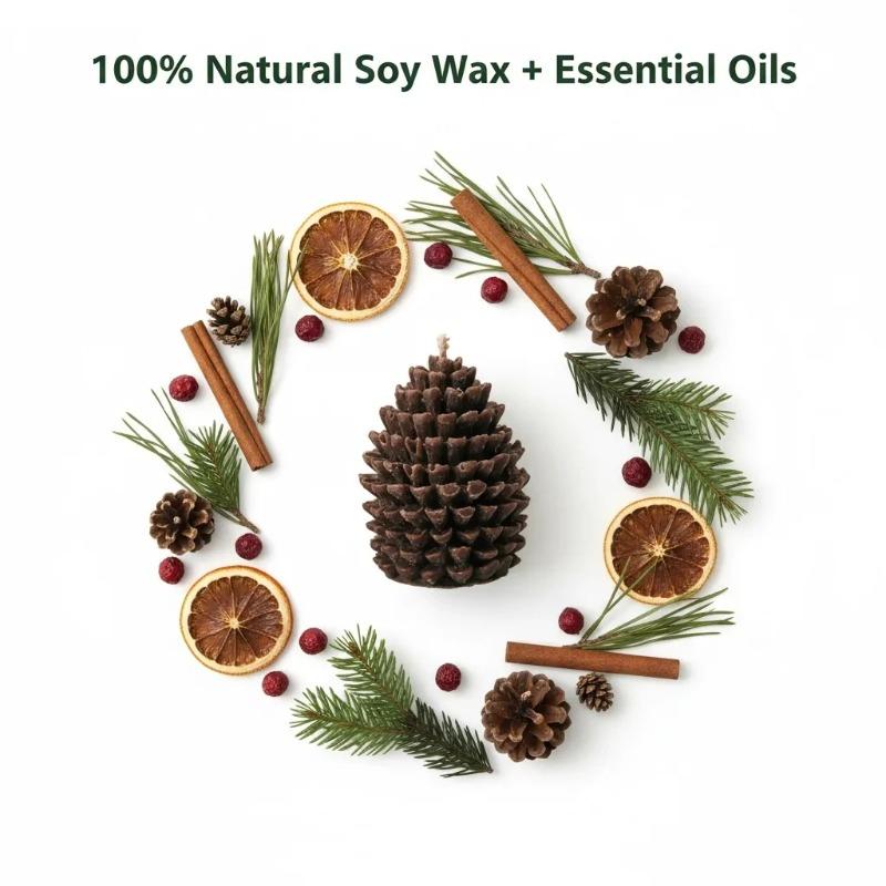 2/4PCS Christmas 3D Pinecone Candles Christmas Atmosphere Photography Arrangement Props Creative Home Decoration Ornaments