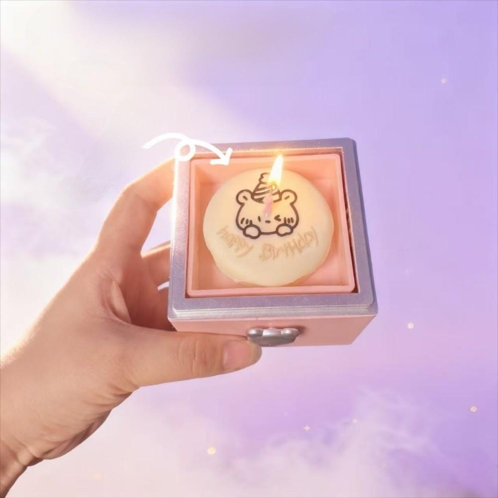 Valentine Bear Flip Ring Box Storage Box Girlfriend Gift Mini Cake Gift Boxes Jewelry Ring Display Birthday Gift Packaging Box