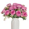 Artificial White Peony Bouquet Vase Decoration for Home or Wedding