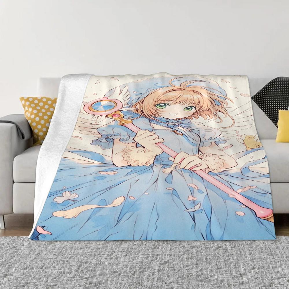 Cardcaptor Sakura Knitted Blanket King Size Microfiber Bedding Fluffy Soft Blankets and Throws Bed Throw Interior for Home Knee