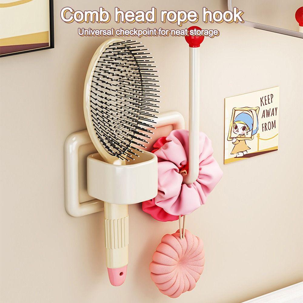 Multi-purpose Wall Mounted Headband Hook Punch-Free Space Saving Hair Dryer Bracket Self Adhesive Wall Hanging Hook