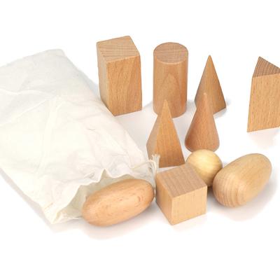 10Pcs/Set Solids Aids Kids Geometric Educational Wooden Learning  Toy
