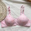 Women's Printed Wireless Push-Up Bra with Two-Row Buckle