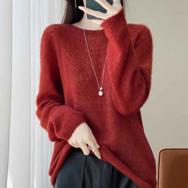 2025 Women's French Tencel Wool Knitwear: Autumn/Winter Seamless, Loose, Slimming, Lightweight, Warm, and Comfortable Sweater