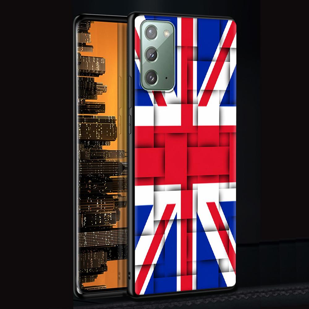 Drapeau Royaume-Uni Londres Étui pour Samsung Galaxy Note 20 Ultra 10 Lite 9 8 A12 A52 A51 S20 FE A50 A21s Noir Coque de Téléphone Souple