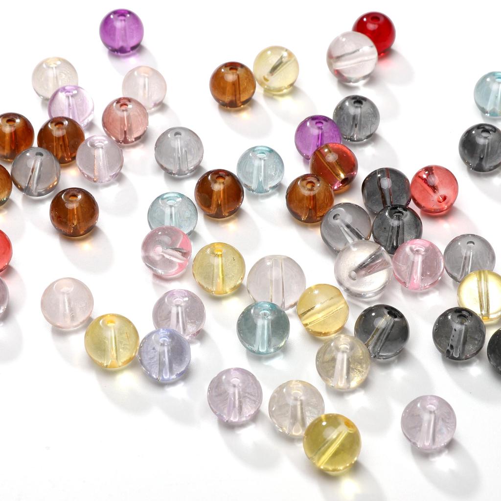 20-50Pcs High Transparency Glass Beads Loose Spacer Beads for Jewelry Making DIY Bracelet Necklace