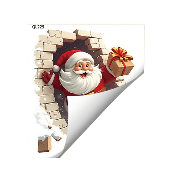 

Yousheng Наклейки на стену Дед Мороз Рождественская наклейка Дед Мороз, пробивающий кирпичную стену Забавный 3D-иллюзионный акцент Липкая наклейка для праздничного домашнего декора для вечеринки в гостиной C