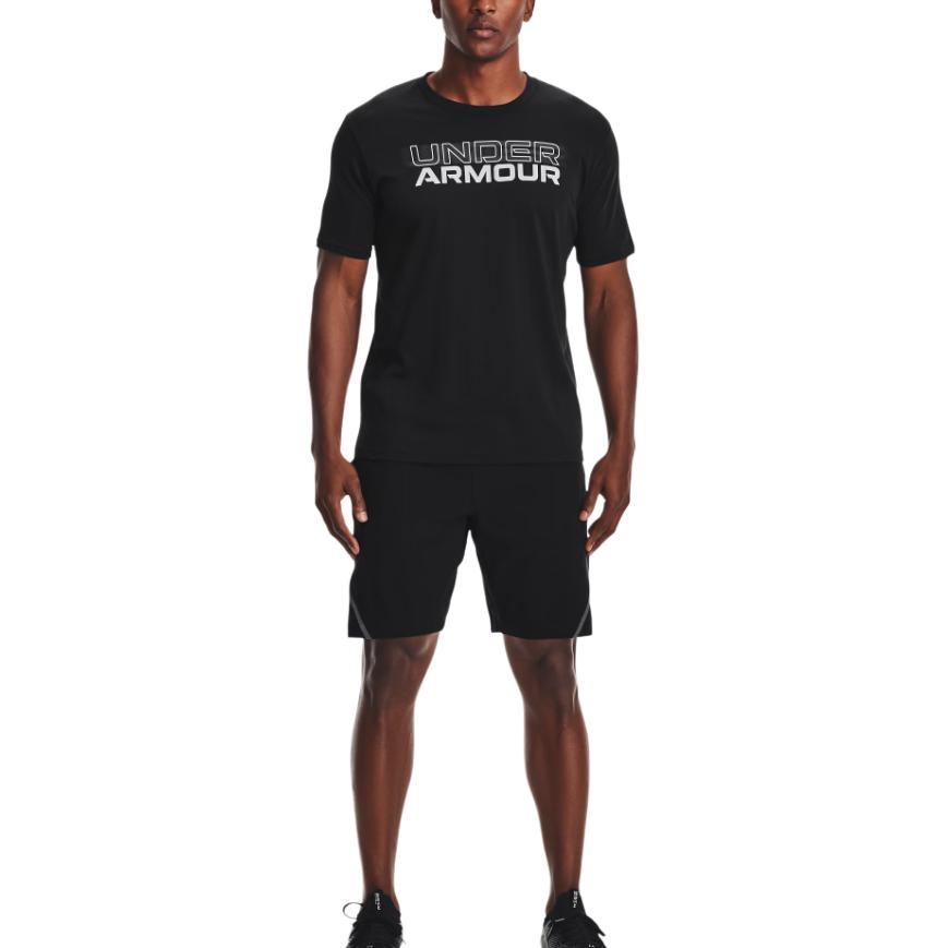 UA Solid Color Elastic Waist Breathable Sports Shorts Men shorts Black 1361437-001