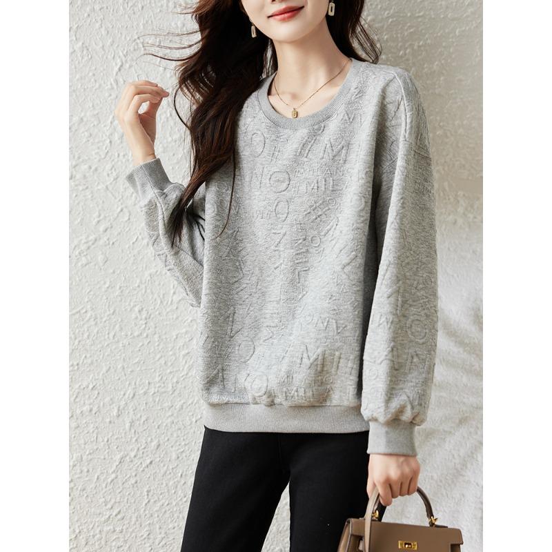 Dimanaf 2025 Nye Pluss Størrelse Vår Hettegensere Dame Langermet Lilla. Lommer Løs Casual Ensfarget Design Basic Topper T-skjorte Ny Pullover
