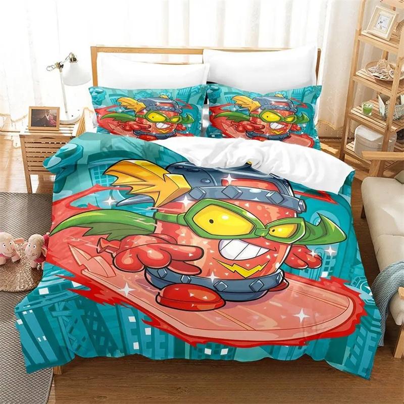 3D Print Super Zings Bedding Set,Duvet Cover Comforter Bed Set Quilt Cover Pillowcase,King Queen Twin Size Boys Girls Adults