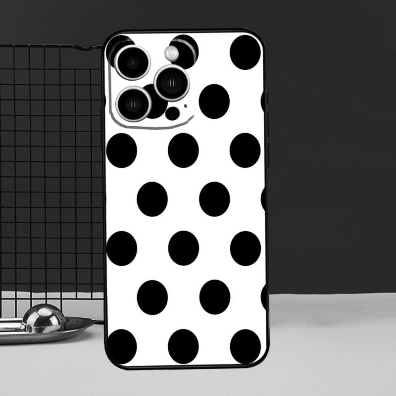 Black And White Polka Dot Protective Cover For iPhone 11 14 12 13 Pro Max Mini X XR XS Max 7 8 Plus SE 2020 Phone Case