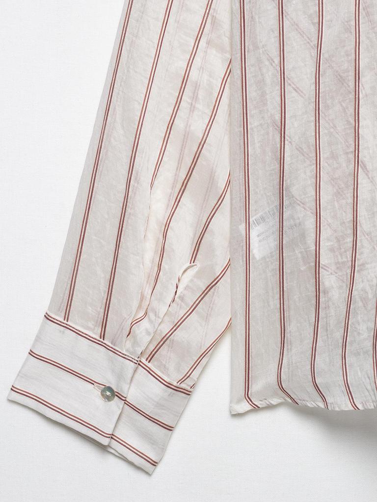 Spring 2025 Women's European-American Striped Knot Shirt