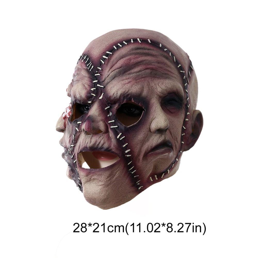 Soft Halloween Scary Mask Realistic Cosplay Costume Mask Three-Sided Scar Human Face  Cosplay Party