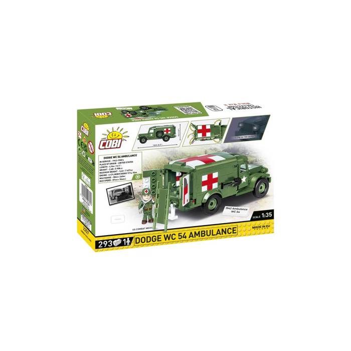 Kit de construction - cobi - wc 54 - ambulance militaire - 293 pièces - 1 figurine