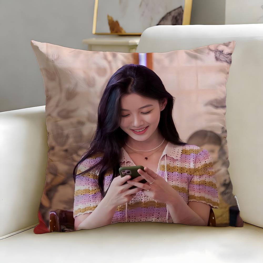 popular actress Kim You Jung Cushion Cover Soft  EasyWash Pillow Case  Versatile for Couch Bed Travel and Office