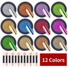 12 colores Nail Art Glitter Inmersión en polvo Cromo Espejo Glitter Pigmento en polvo para decoraciones de uñas Manicura Intermitente Decoración de uñas
