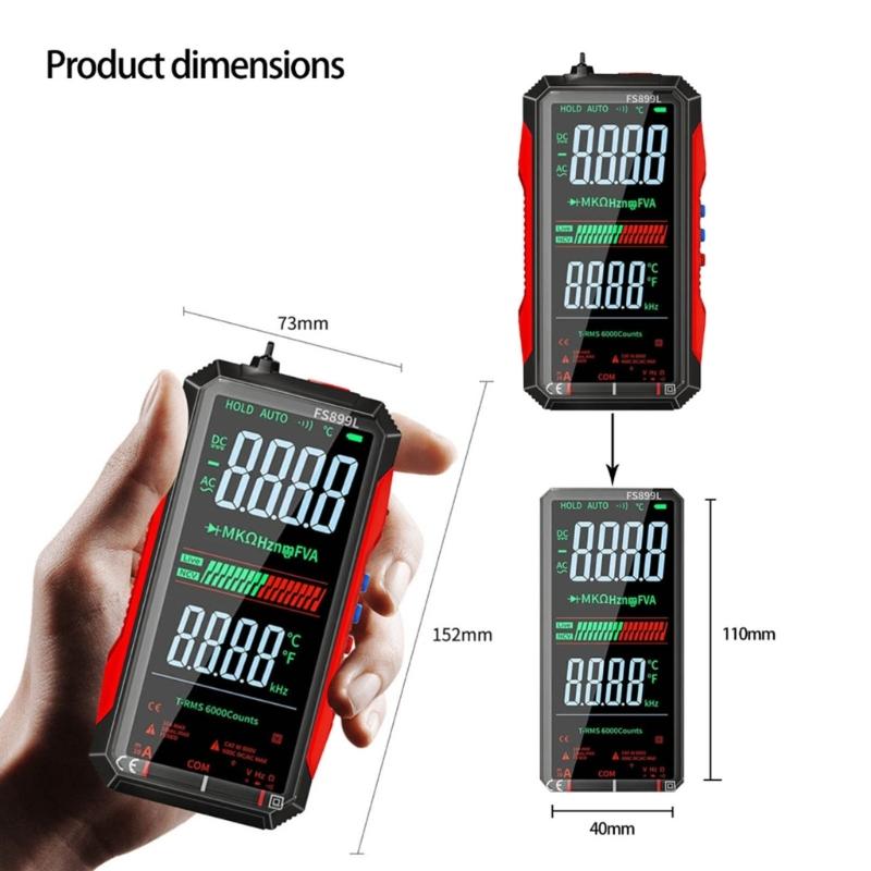 FS899L Color Screen Digital Multimeter With Large Bright Display USB C Rechargeable For Electrical Testing
