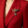 Sparkling Rhinestone Hummingbird Brooch Shiny Multicolor Design Ideal For Daily Wear Party Jewelry Gift For Women