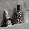 Luxury Black & White Ink Splatter Lotion Bottle, Nordic Ceramic Soap Dispenser, Modern Bathroom Decor, Hand Sanitizer Pump