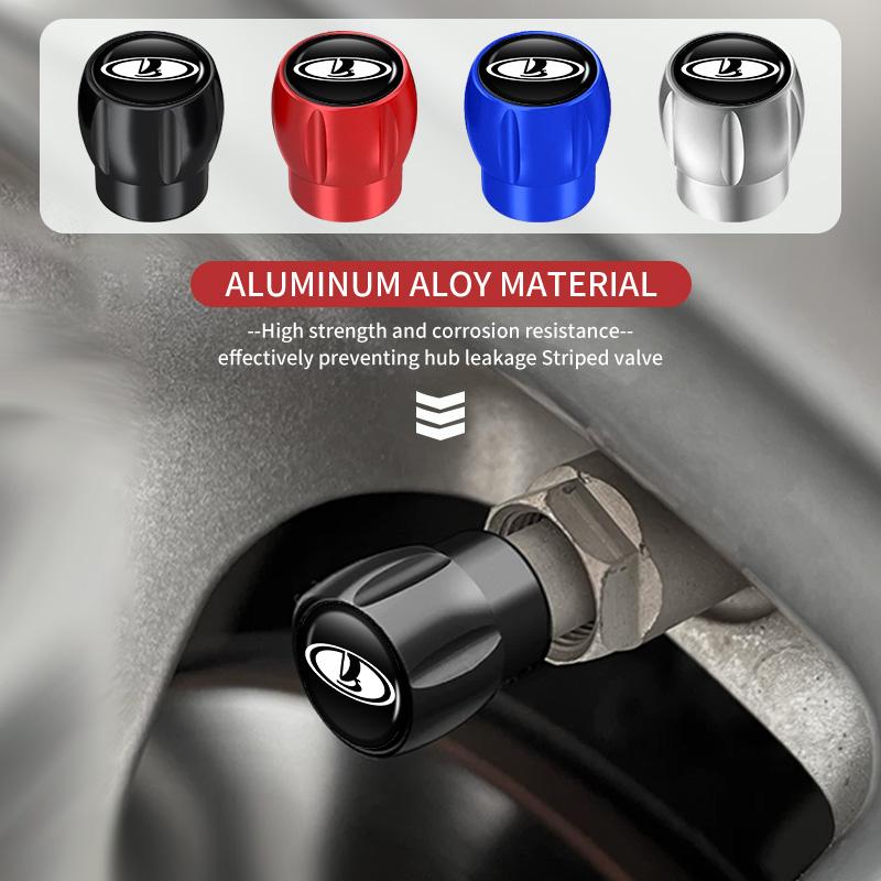LZEP1 Car Tire Valve Caps Aluminum Alloy Valve Stem Tire Accessories For Lada Priora Kalina Granta Vesta Niva Largus Vaz Samara 2110