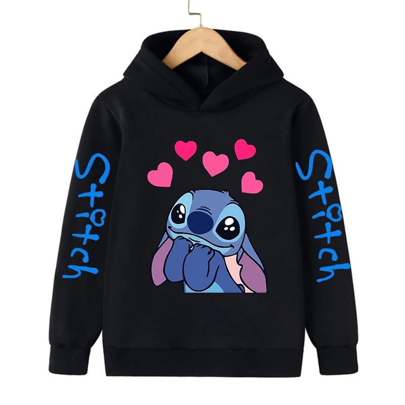 Nuovo Felpa Cool Stitch Bambini Vestiti Cartoni Animati Bambina Bambino Lilo e Stitch Felpa Manga con Cappuccio Top Casual per Bebè