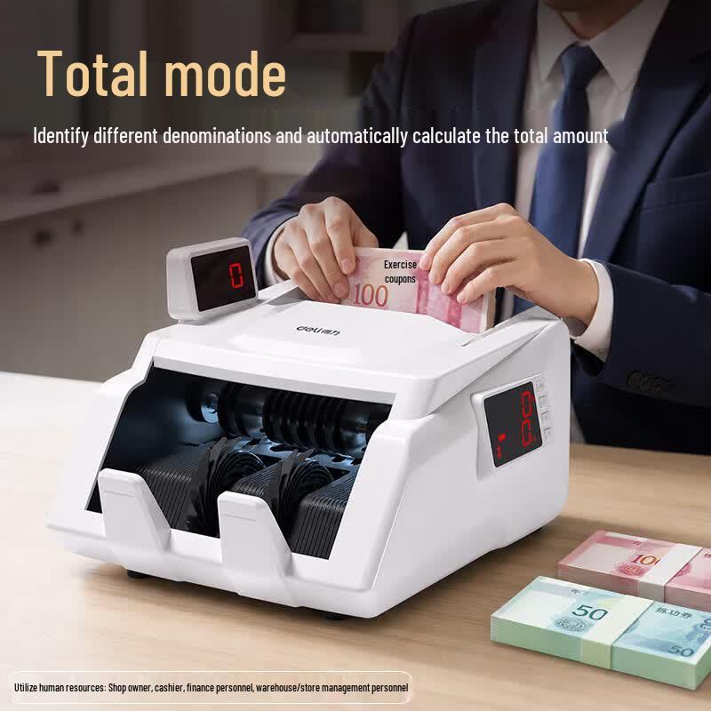 Deli Portable Dual-Screen Banknote Counter & Detector CN plug (adapter included)