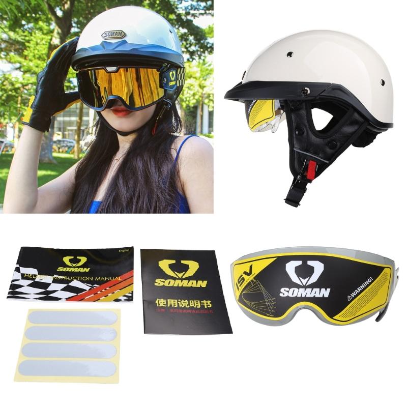 Vintage Open Face Motorbike Helmet Baseball Cap Half Helmet Retro-Men Women for Chopper-Cruiser Street Moped Scooter Cap