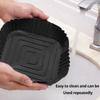 1pc Black Silicone Air Fryers Oven Baking Tray Square Replacement Kitchen Grill Pan Airfryer Kitchen Fried Chicken Basket Mat