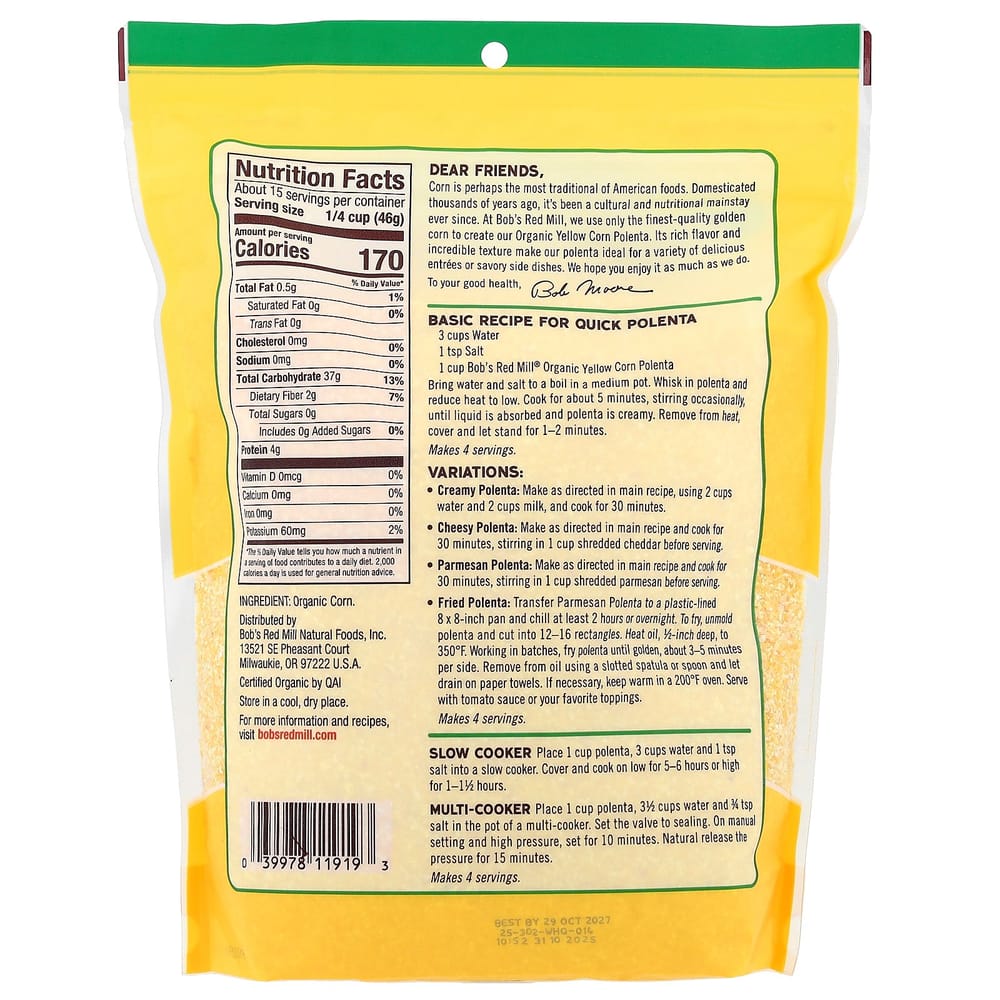 Farina di Mais Polenta Bobs Red Mill 680g (24 once)