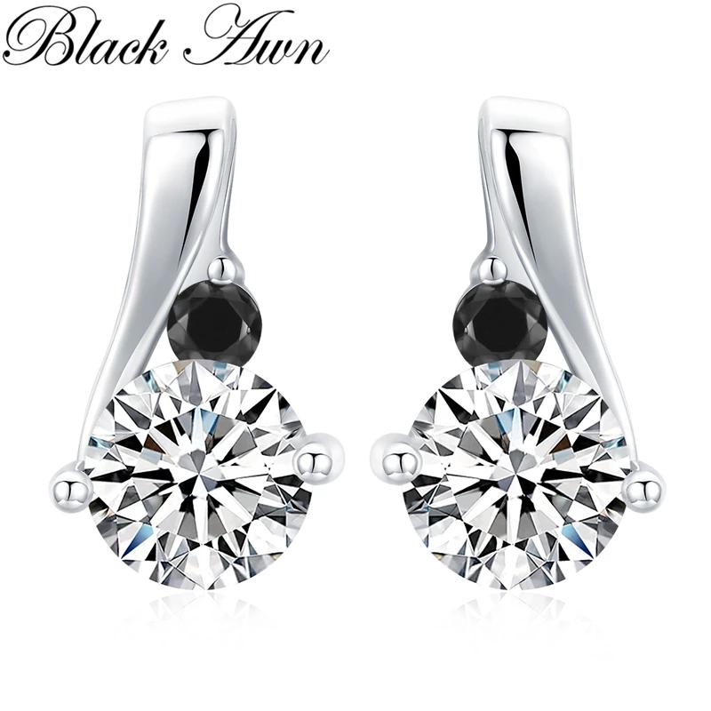 

ЧЕРНЫЙ AWN Женщины Серьги Черный камень Симпатичные серьги Шпильки