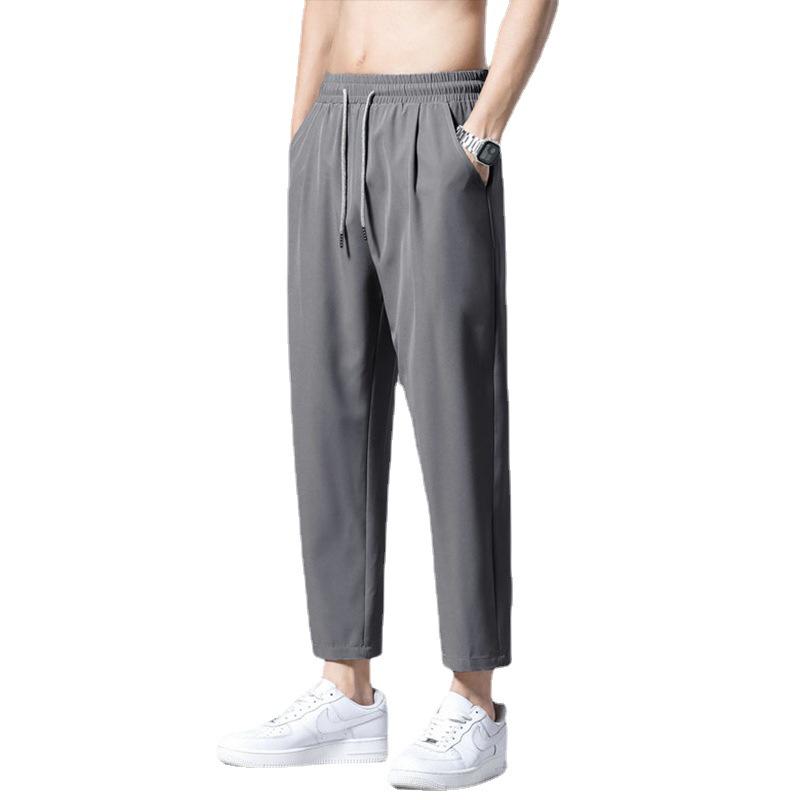 "Herren-Freizeithose aus Eisseide mit neun Punkten und weitem Bein - Sommertrend"