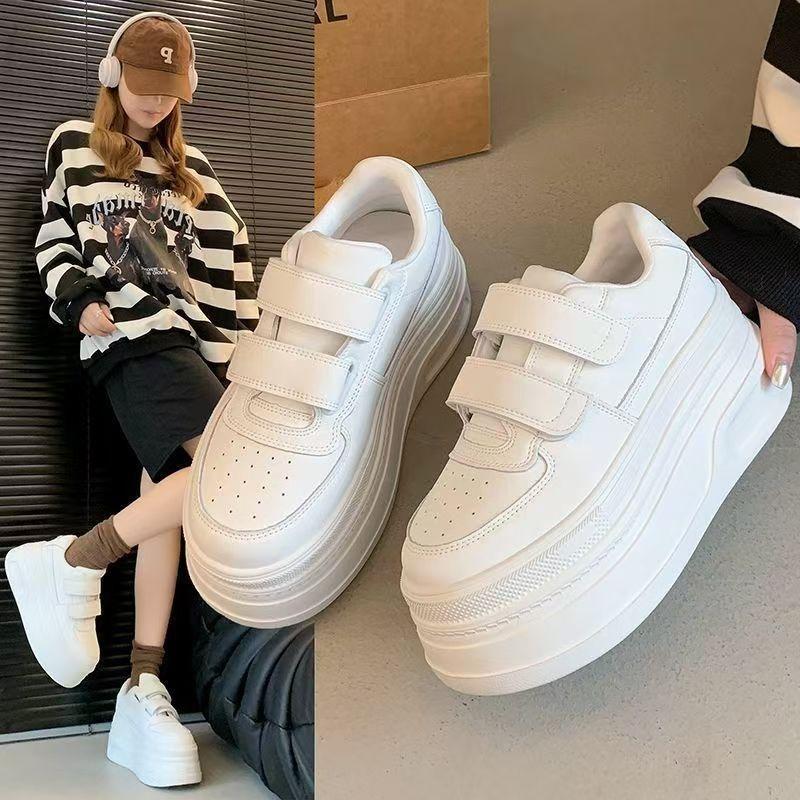 Velcro little white shoes women's autumn new thick-soled heightening casual women's shoes fashion versatile classic board shoes