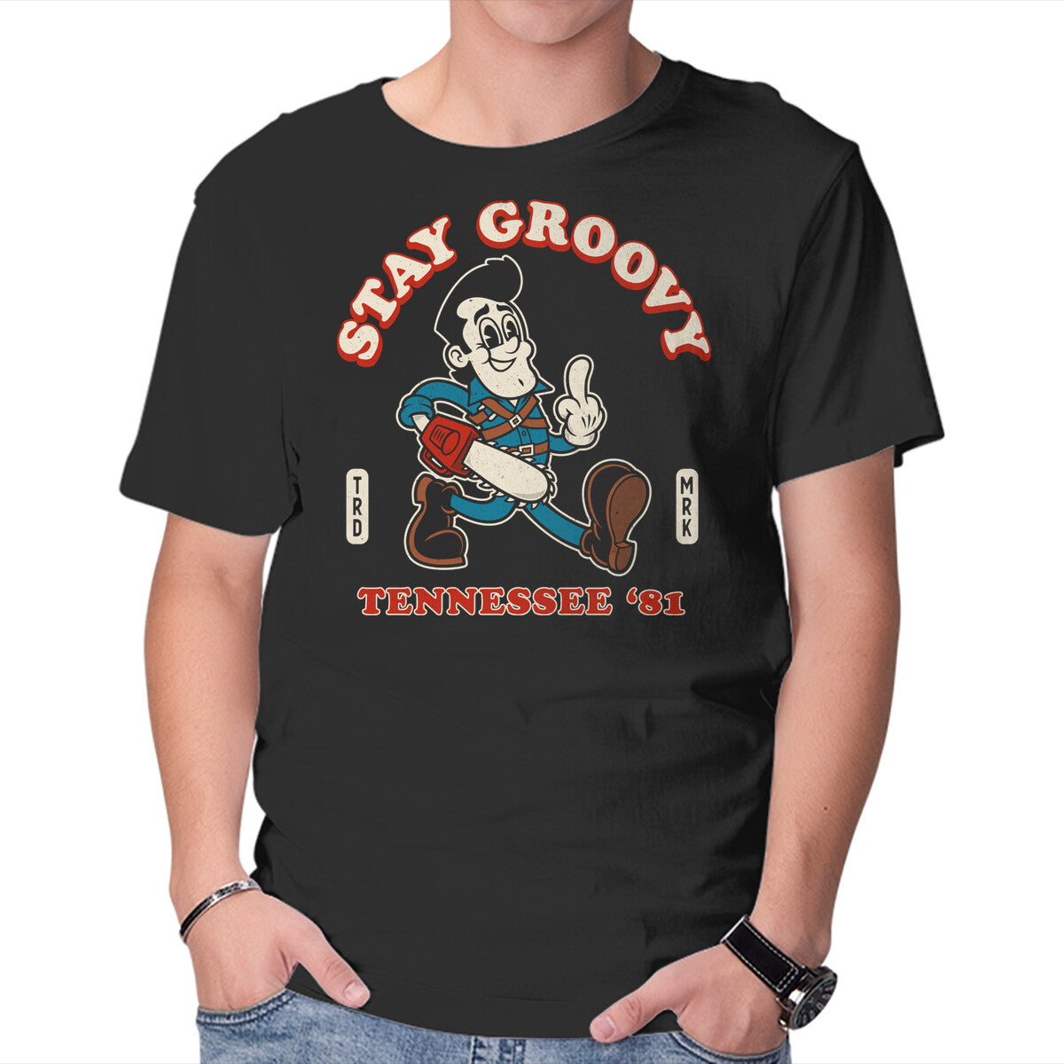 Unisex Crew Neck T-Shirt Vintage Stay Groovy Graphic Short Sleeve Casual Tee XXL