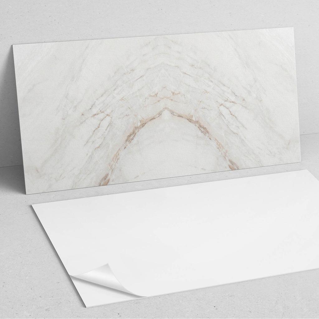 Zestaw Kafelków Winylowych Z Nadrukiem - Dekoracja Do Sypialni Elegancki Wzór Marmuru 6X60X30 Cm