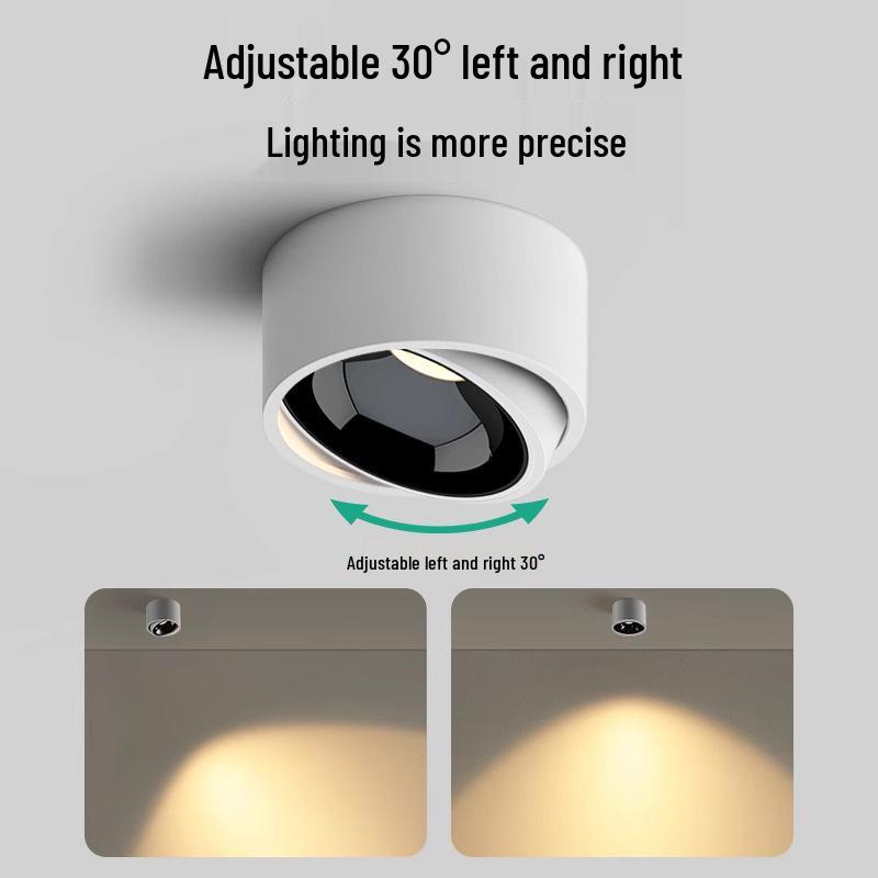 Ultra-Thin Adjustable Angle Anti-Glare Bullseye Spotlight for Living Room Ceiling