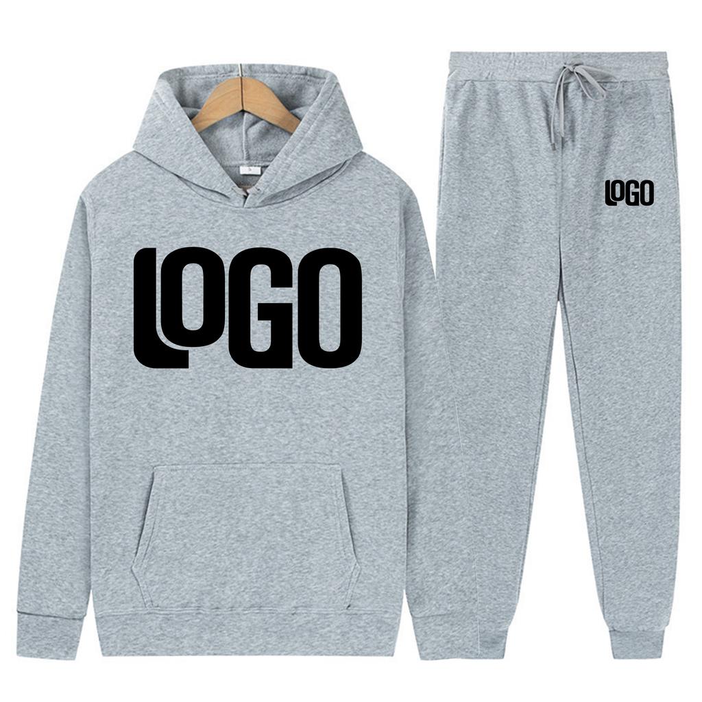 DIY10 Customization of your brand logo Men's and women's casual hoodie set street style personalized sport
